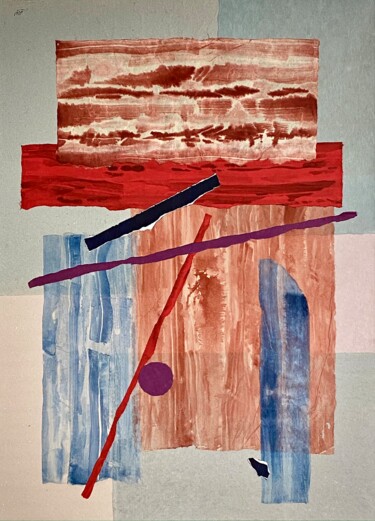 Collages intitolato "Labyrinthe XVIII" da Ann Ray, Opera d'arte originale, Collages Montato su Telaio per barella in legno