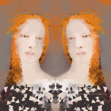 Arts numériques intitulée "Les deux rouquines" par Ann Saint-Gelais, Œuvre d'art originale, Peinture numérique