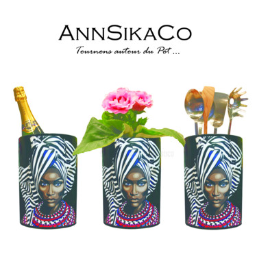Artisanat intitulée "Pot AnnSikaCo série…" par Ann'Soco, Œuvre d'art originale, Décoration de maison