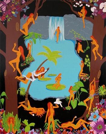 Peinture intitulée "Le jardin des délic…" par Ann'Soco, Œuvre d'art originale, Acrylique