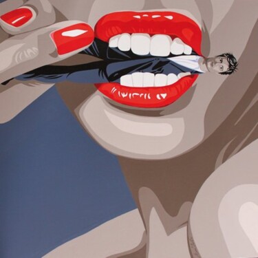 Peinture intitulée "Faire la fine bouche" par Ann'Soco, Œuvre d'art originale, Acrylique