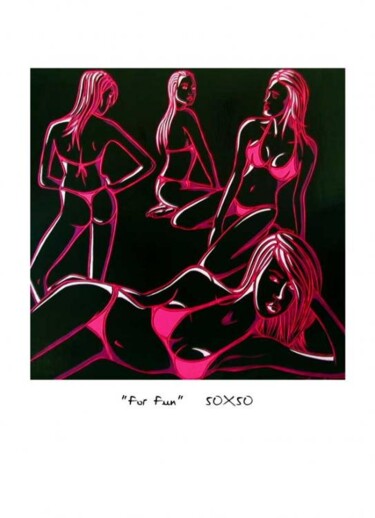 Pintura intitulada "For Fun" por Ann'Soco, Obras de arte originais, Óleo