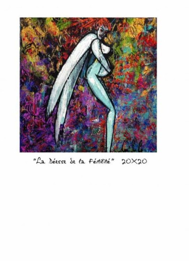 Painting titled "La déesse de la fer…" by Ann'Soco, Original Artwork, Oil