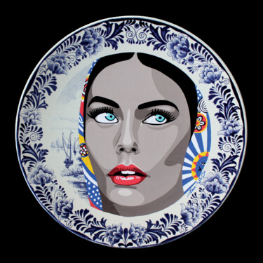Peinture intitulée "assiette décorative…" par Ann'Soco, Œuvre d'art originale, Acrylique