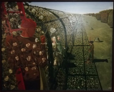 Painting titled "Обрезка роз и Мария…" by Sofia Vuitton, Original Artwork, Oil