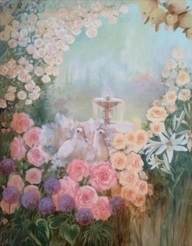 Painting titled "Love" by Anna Aleksanyan, Original Artwork, Oil
