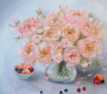 Painting titled "Romantic bouquet" by Anna Aleksanyan, Original Artwork, Oil