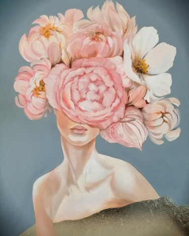 Painting titled "Pink flowers" by Anna Aleksanyan, Original Artwork, Oil