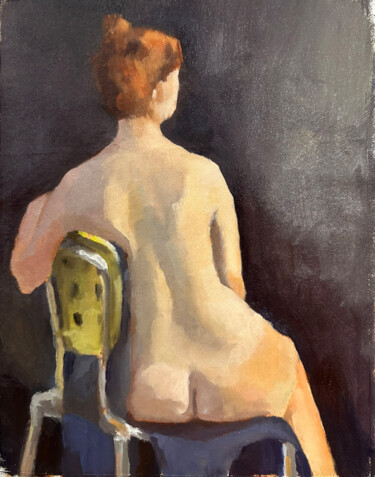 Painting titled "Maya on the chair" by Anna, Original Artwork, Oil