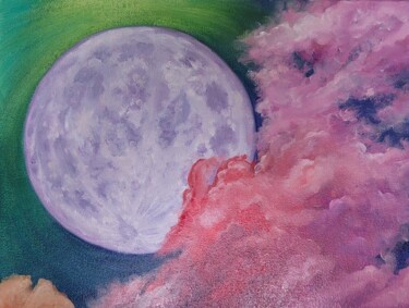 Pintura titulada "Полная луна" por Anna Afanas Eva, Obra de arte original, Oleo Montado en Bastidor de camilla de madera