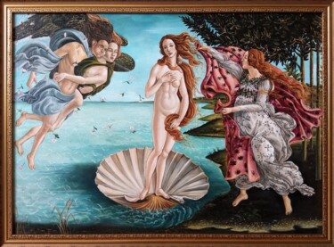 Картина под названием "Рождение Венеры. Са…" - Anna Agasieva, Подлинное произведение искусства, Масло Установлен на Деревянн…