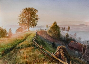 Drawing titled "Early morning" by Anna Agasieva, Original Artwork, Watercolor