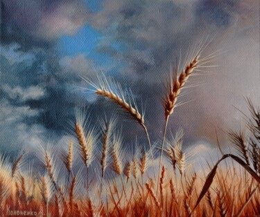 Painting titled "Storm Clouds in the…" by Anna Ageeva, Original Artwork, Oil