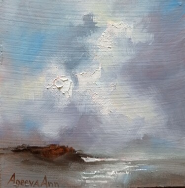 Pintura titulada "Ocean coast" por Anna Ageeva, Obra de arte original, Oleo