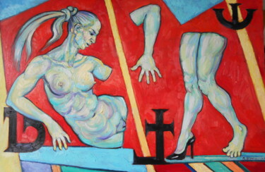 Картина под названием "Антиженщинское" - Анна Ягужинская, Подлинное произведение искусства, Масло