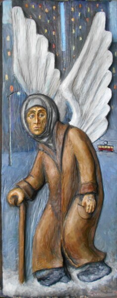 Скульптура под названием ""Крылатая"" - Анна Ягужинская, Подлинное произведение искусства, Дерево