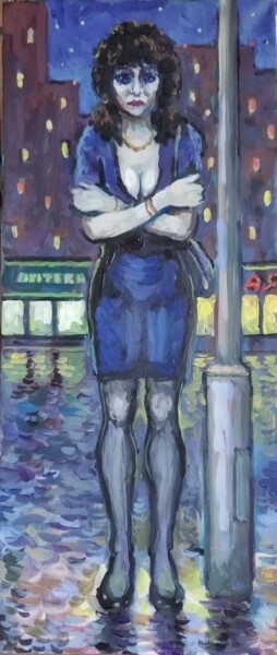 Картина под названием "Одна" - Анна Ягужинская, Подлинное произведение искусства, Гуашь