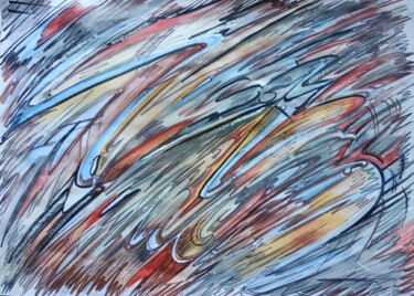 Картина под названием "Абстракт" - Анна Ягужинская, Подлинное произведение искусства, Гуашь