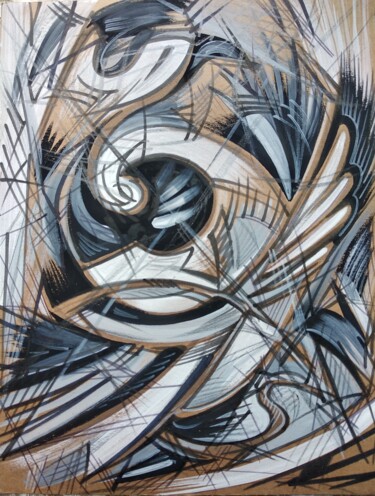 Картина под названием "Абстракт ил-2023" - Анна Ягужинская, Подлинное произведение искусства, Гуашь