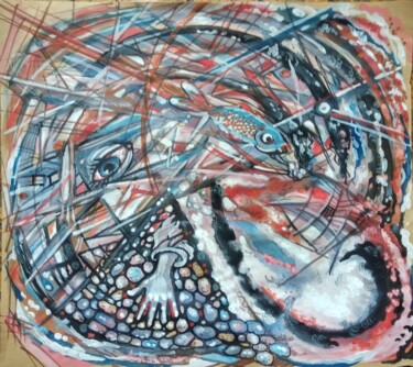 Картина под названием "Графическое" - Анна Ягужинская, Подлинное произведение искусства, Гуашь