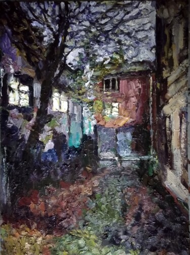 Painting titled "Вечером" by Anna Iaguzhinskaia, Original Artwork, Oil