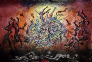 Peinture intitulée "Эскиз к картине "Во…" par Anna Iaguzhinskaia, Œuvre d'art originale, Aquarelle