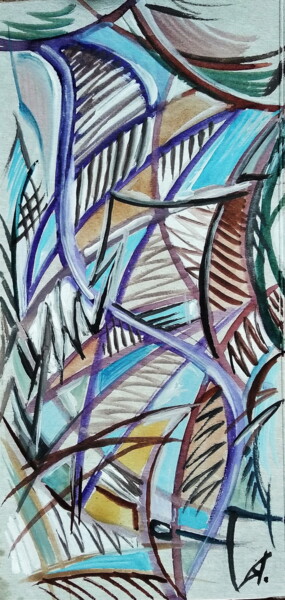 Картина под названием "Абстракт-91223" - Анна Ягужинская, Подлинное произведение искусства, Акварель