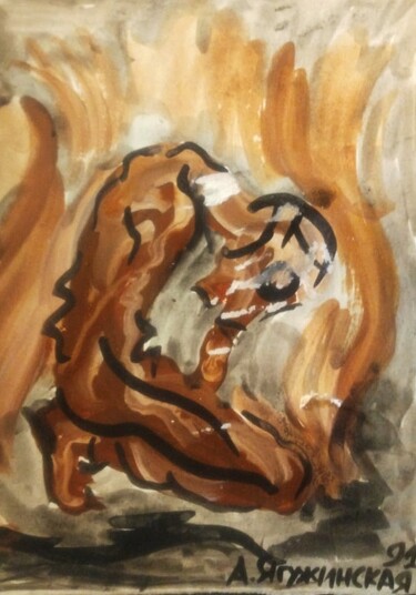 Картина под названием "Конец" - Анна Ягужинская, Подлинное произведение искусства, Пигменты