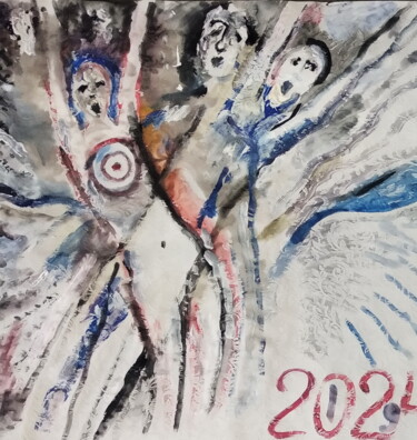 Картина под названием "Композиция - 23124" - Анна Ягужинская, Подлинное произведение искусства, Акрил