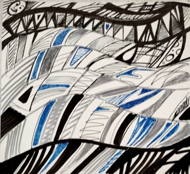 Картина под названием "Волны музыки" - Анна Ягужинская, Подлинное произведение искусства, Маркер