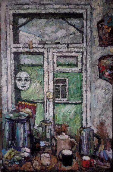 Pintura intitulada "Окно в окне" por Anna Iaguzhinskaia, Obras de arte originais, Óleo