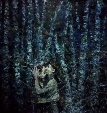 Картина под названием "Поцелуй" - Анна Ягужинская, Подлинное произведение искусства, Масло