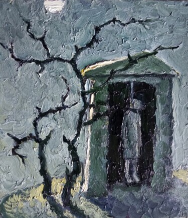 Картина под названием "Е.С.К. повесился" - Анна Ягужинская, Подлинное произведение искусства, Масло