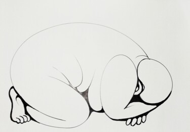 Картина под названием "Т.К. скорбит" - Анна Ягужинская, Подлинное произведение искусства, Маркер
