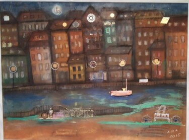 Painting titled "city dream" by Anna Ama, Original Artwork