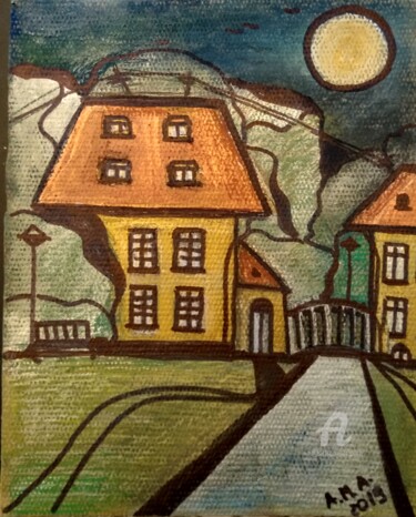 Painting titled "Home" by Anna Ama, Original Artwork