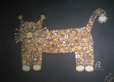 Drawing titled "Gold cat" by Anna Ama, Original Artwork