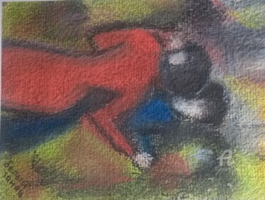 Drawing titled "White Dance" by Anna Ama, Original Artwork, Pastel