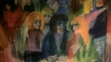 Painting titled "Вечеринка" by Anna Ama, Original Artwork