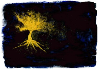Peinture intitulée "Tree of light" par Anna Aliakberova, Œuvre d'art originale, Acrylique