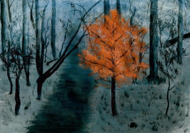 Картина под названием "October" - Анна Алиакберова, Подлинное произведение искусства, Акрил