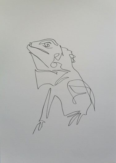 Drawing titled "Iguana" by Anna An, Original Artwork, Marker