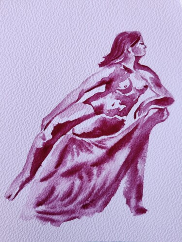 Pittura intitolato "rose n°6" da Anna An, Opera d'arte originale, Acquarello