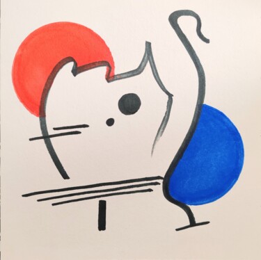 Drawing titled "Chat" by Anna An, Original Artwork, Marker