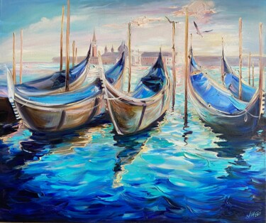 Картина под названием "Где-то в Венеции" - Анна Андрушок, Подлинное произведение искусства, Масло