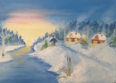 Peinture intitulée "Winter fun" par Anna Arlt, Œuvre d'art originale, Huile