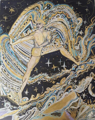 「Night dancer」というタイトルの絵画 Anna Aspasia Theodorakisによって, オリジナルのアートワーク, アクリル