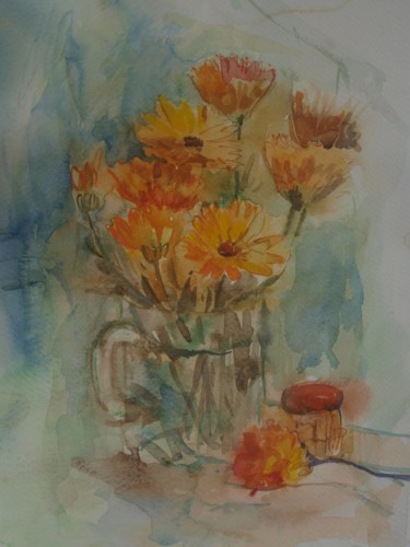 Malarstwo zatytułowany „flowers 2” autorstwa Anna  Bardzka, Oryginalna praca