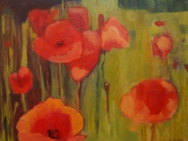 Malarstwo zatytułowany „POPPYS II” autorstwa Anna  Bardzka, Oryginalna praca, Olej