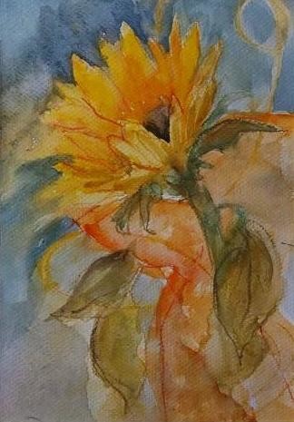 Malarstwo zatytułowany „Sunflower” autorstwa Anna  Bardzka, Oryginalna praca, Olej